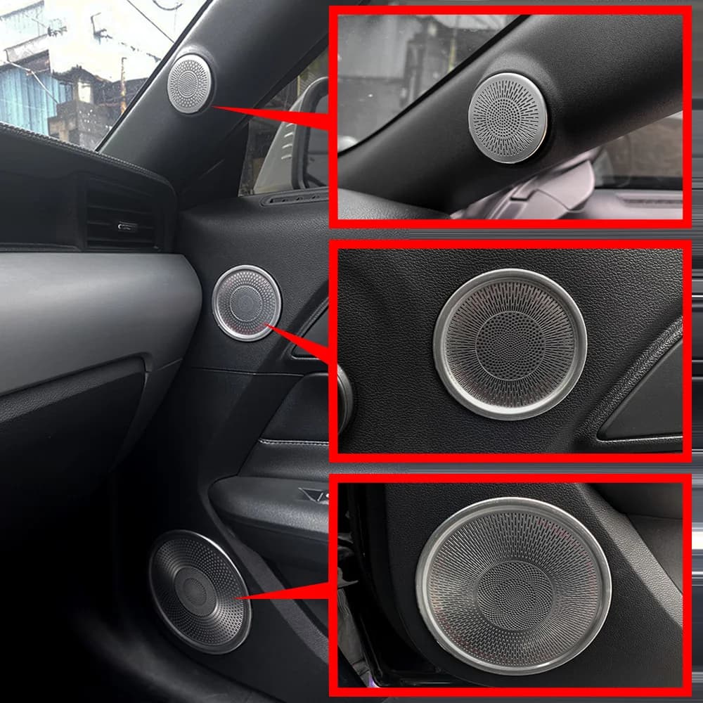 Pour Ford MUSTANG 2015-2020 6 pièces en acier inoxydable noir titane couleur voiture intérieur Surro