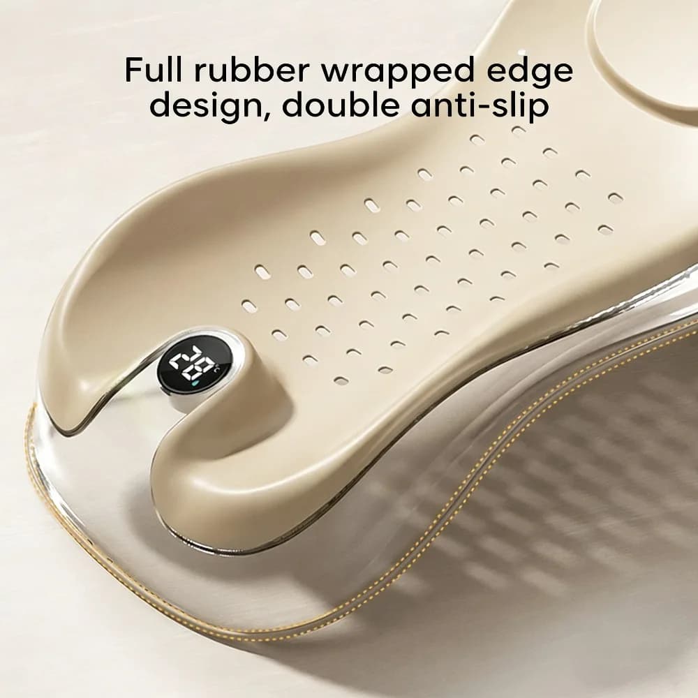 Support de bain pour bébé avec indicateur de température, support de bain antidérapant, siège de bai