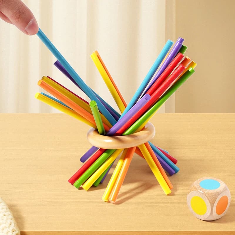 Bâton en bois interactif Parent-enfant, jouet puzzle d'entraînement à la réflexion spatiale pour deu