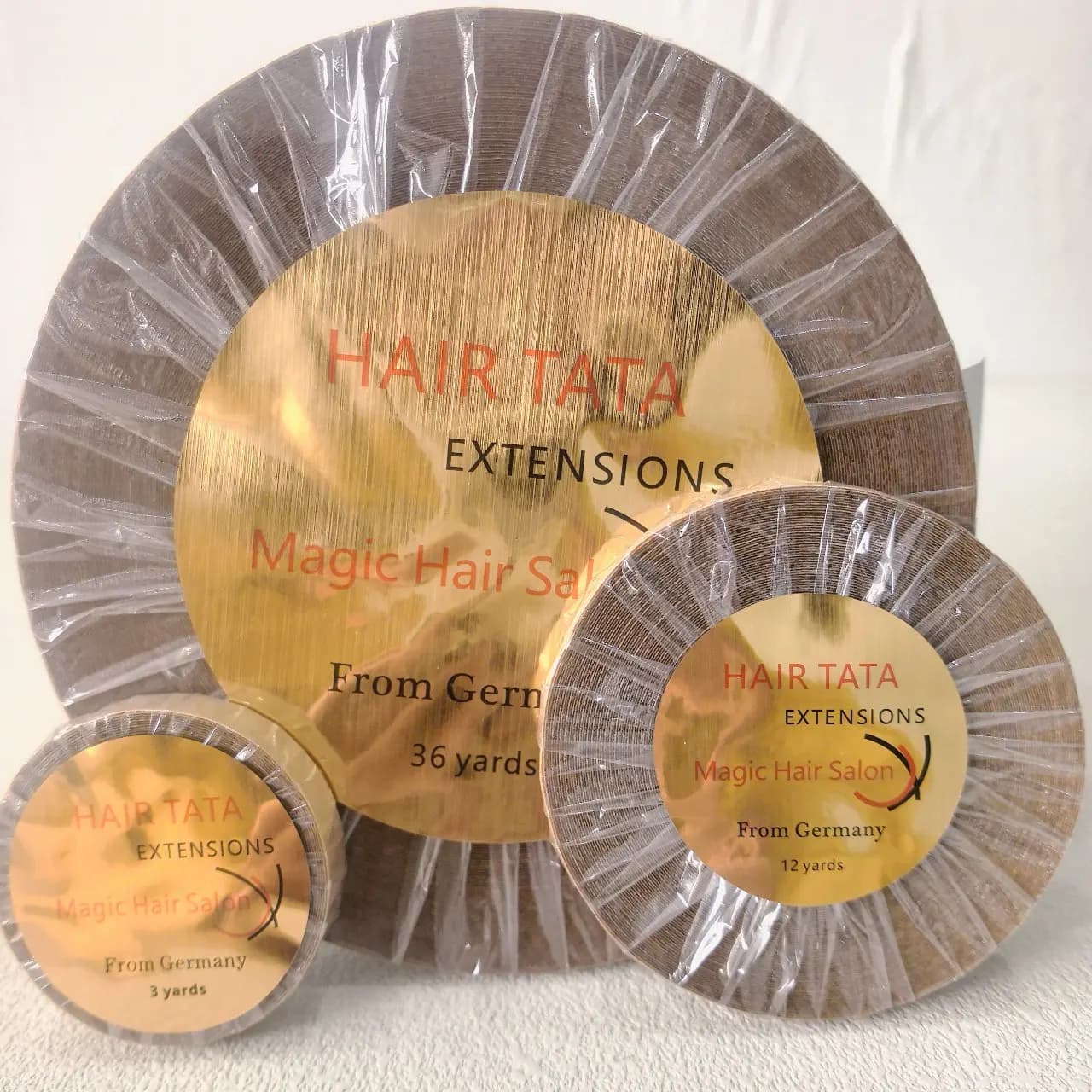 Ruban adhésif double face TATA pour extensions capillaires, largeur 0,8 cm/1 cm, 36/12/3 yards, pour
