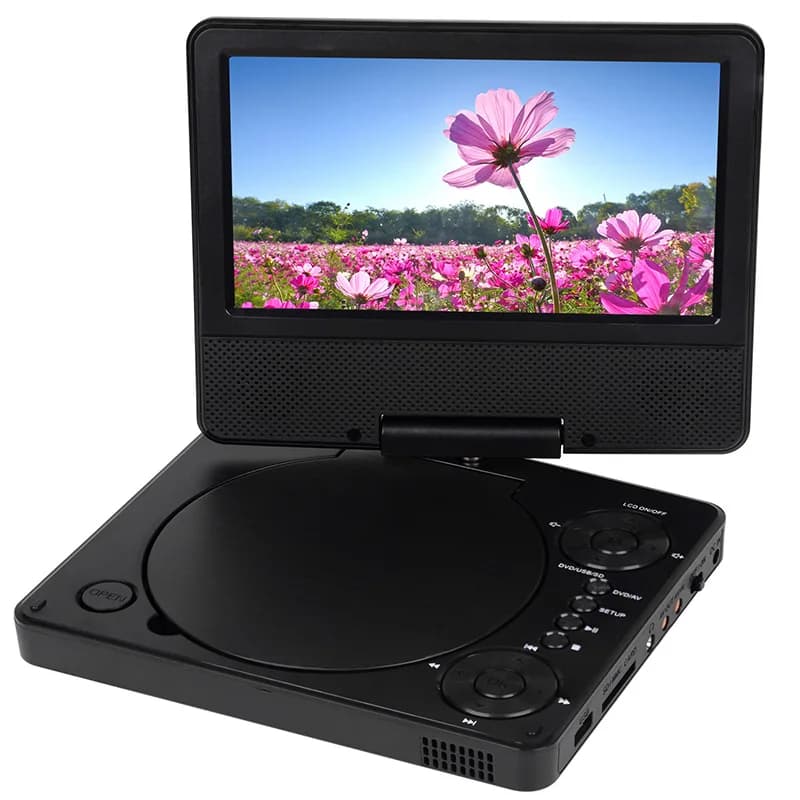 Mini lecteur DVD portable 9,5 pouces avec écran 7 pouces, lecteur DVD CD HD, cadeau éducatif pour ét