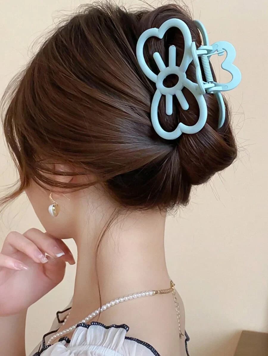 Pince à cheveux avec nœud de chat couleur bonbon, pince à griffe en plastique, pince à cheveux en fo