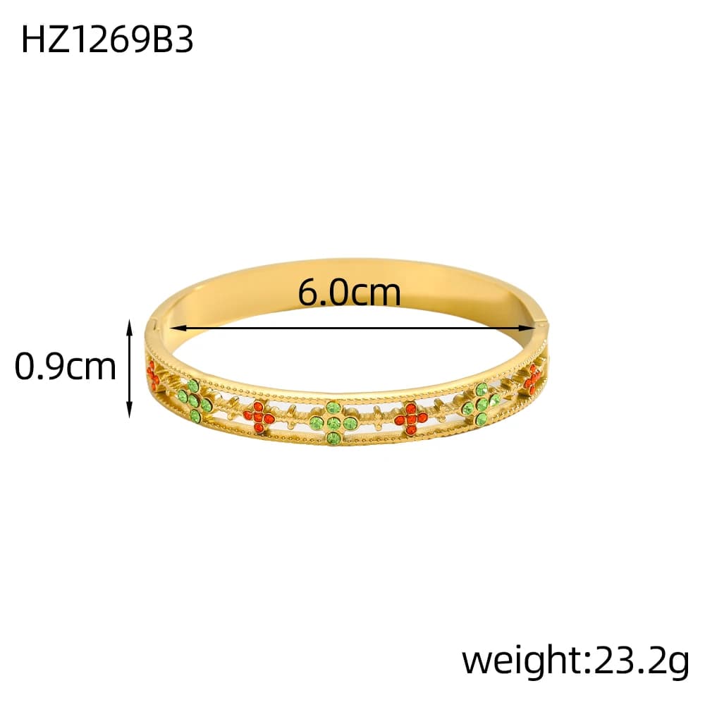 Bracelets de luxe populaires en acier inoxydable, tendance, de haute qualité, incrustés de Zircon co