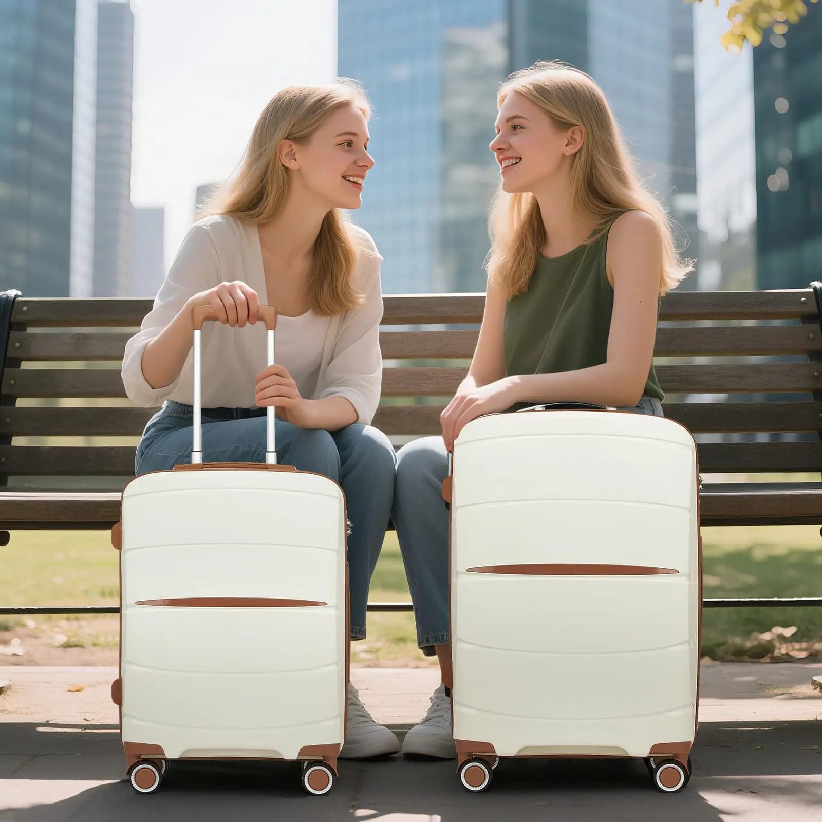S/M/L KONO valise à main légère en polypropylène 4 roues Spinner chariot rigide et serrure TSA