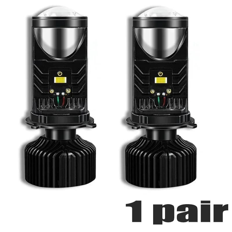 Projecteurs Led H4, ampoule à faisceau Hi/lo, 90W 12V 24V 6000K, Mini lentille Led H4 9003 Hib2, pha