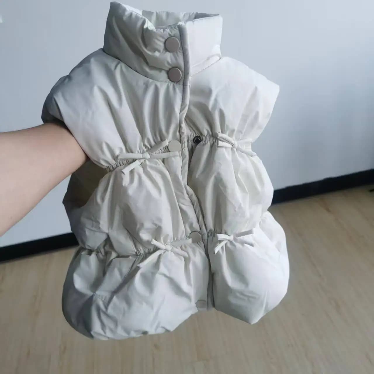 HoneyCherry filles couleur unie gilet automne et hiver nouveau à la mode enfants coton gilet hiver f