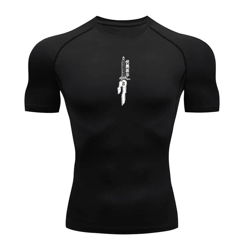 Chemises de Compression graphiques Anime pour hommes, t-shirts athlétiques à séchage rapide, hauts d