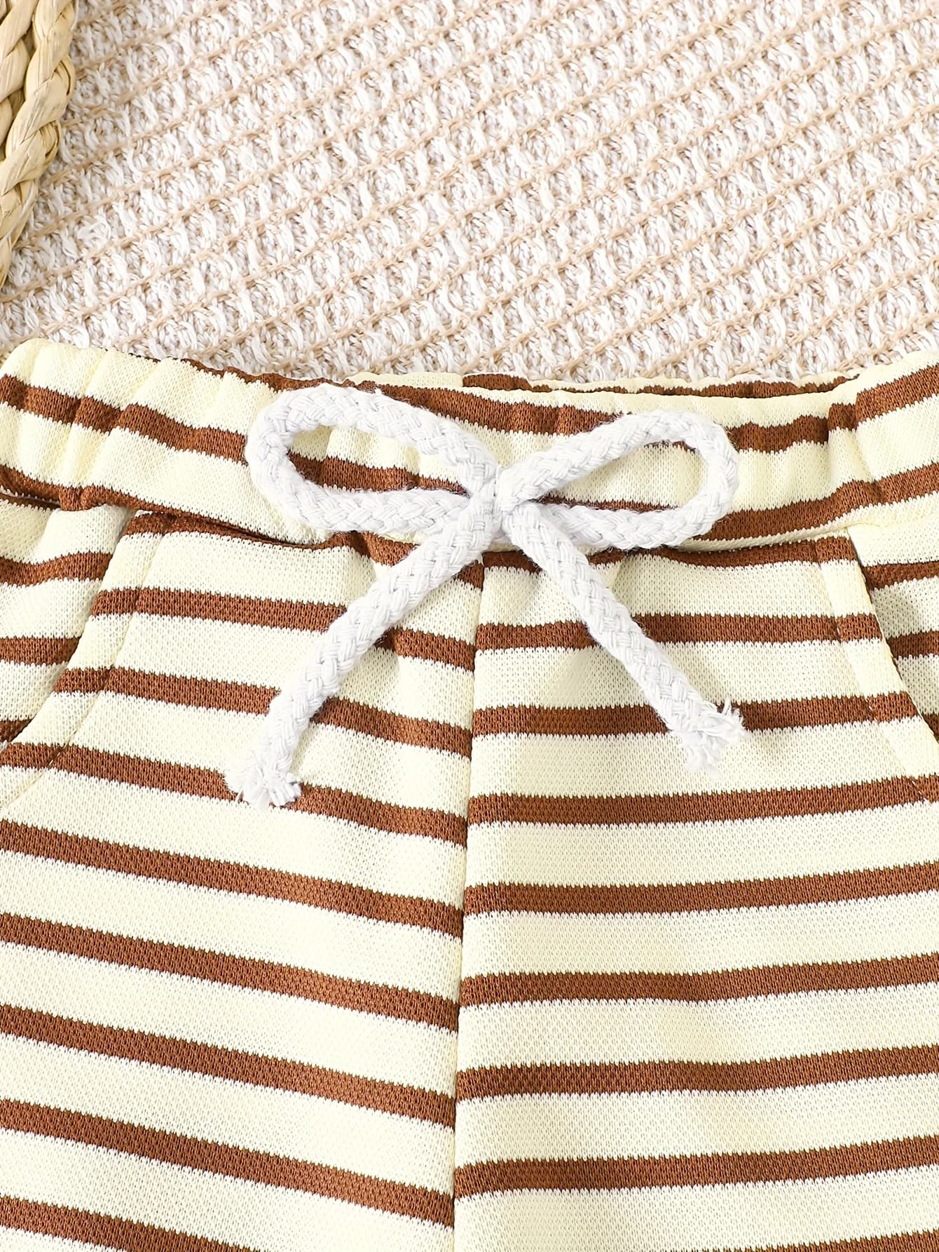 Ensemble deux pièces pour bébé et tout-petit : sweat-shirt tigre + pantalon de jogging rayé avec ore