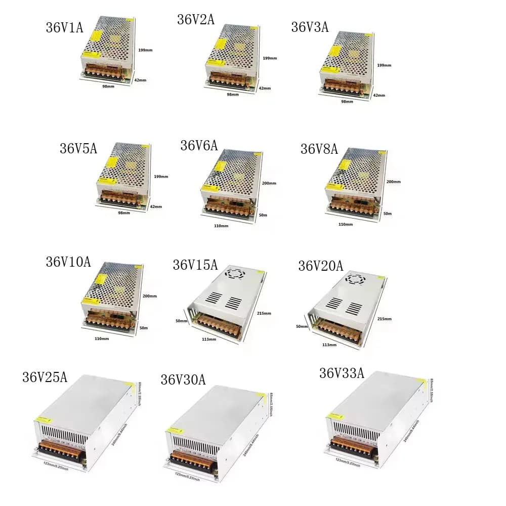 Alimentation à découpage DC 5V 12V 24V 36V 48V 60W 360W 600W, transformateur de lumière AC 100-240V,
