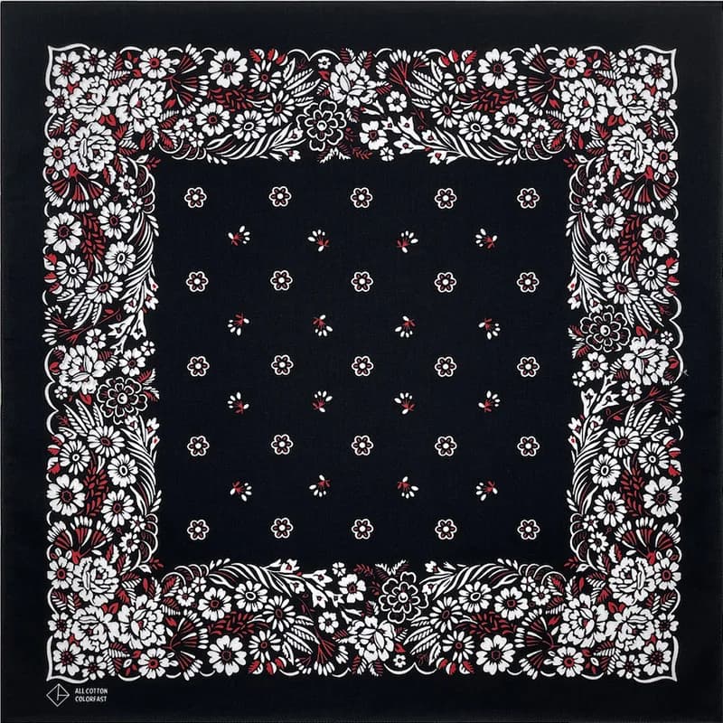 Nouveau Design fleur noir Paisley Hip Hop 100% coton carré Bandana écharpe unisexe bandeau cadeaux p