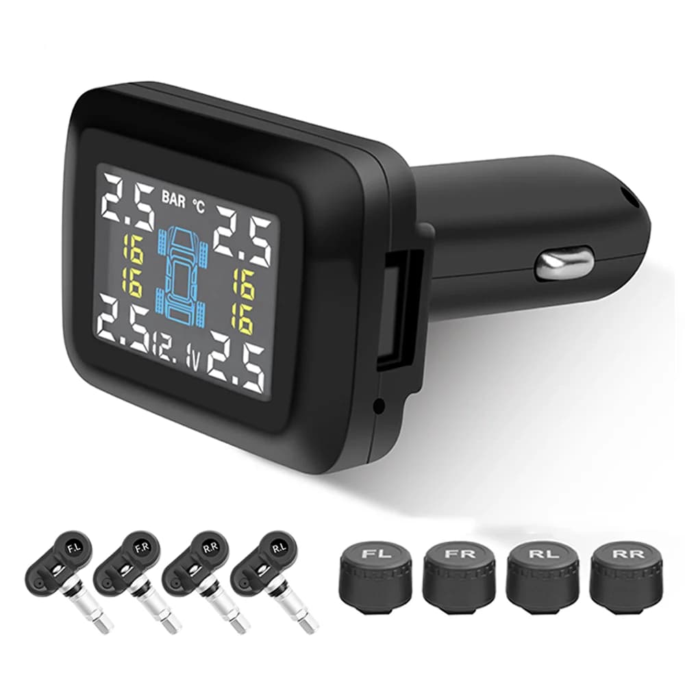 Allume-cigare TPMS pour voiture, système de surveillance de la pression des pneus, alarme, compteur 