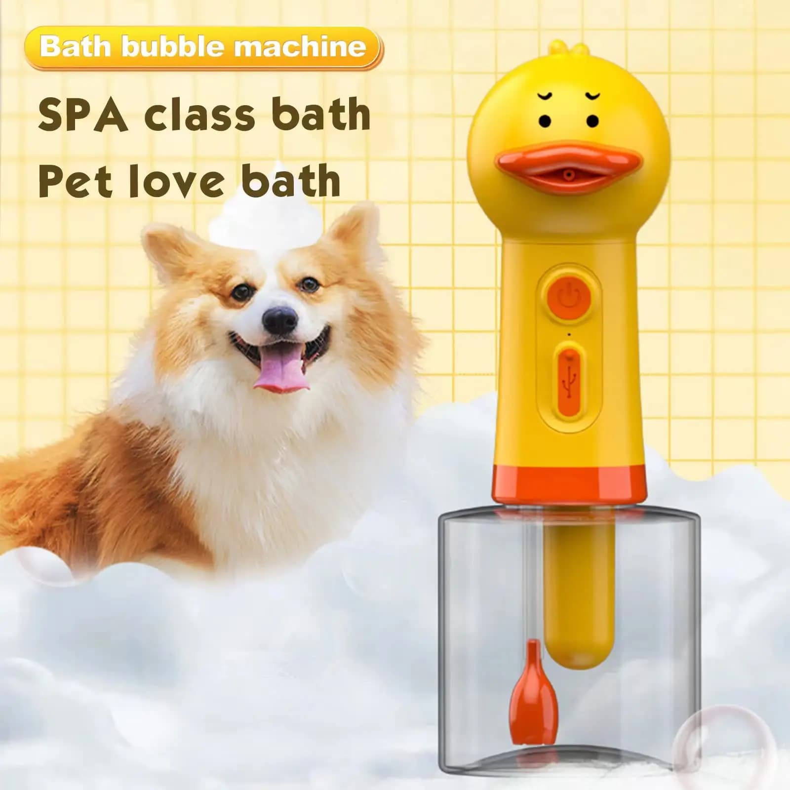Machine à mousse électrique pour canard jaune, distributeur automatique de savon à main, lanceur de 