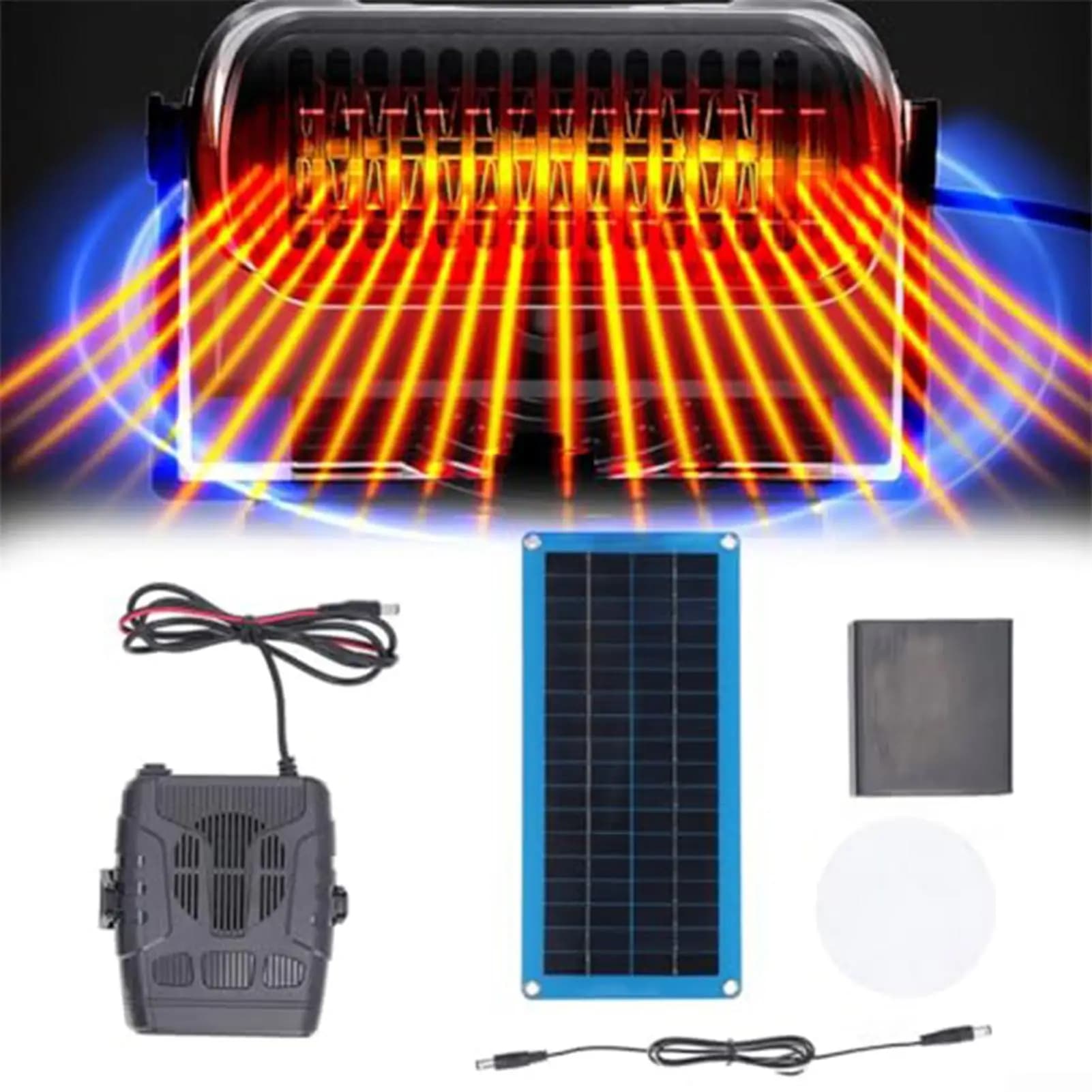 Chauffage de maison de chat à panneau solaire 30W, chargeur de panneau solaire de voiture avec chauf