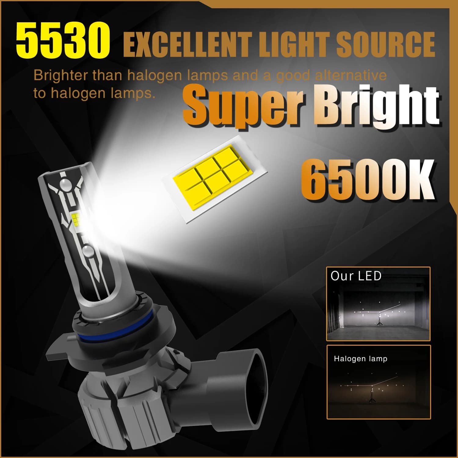 Phare Led HIR2 Canbus sans erreur 9012, ampoule de voiture haute puissance 6000K, lampe à Diode de l