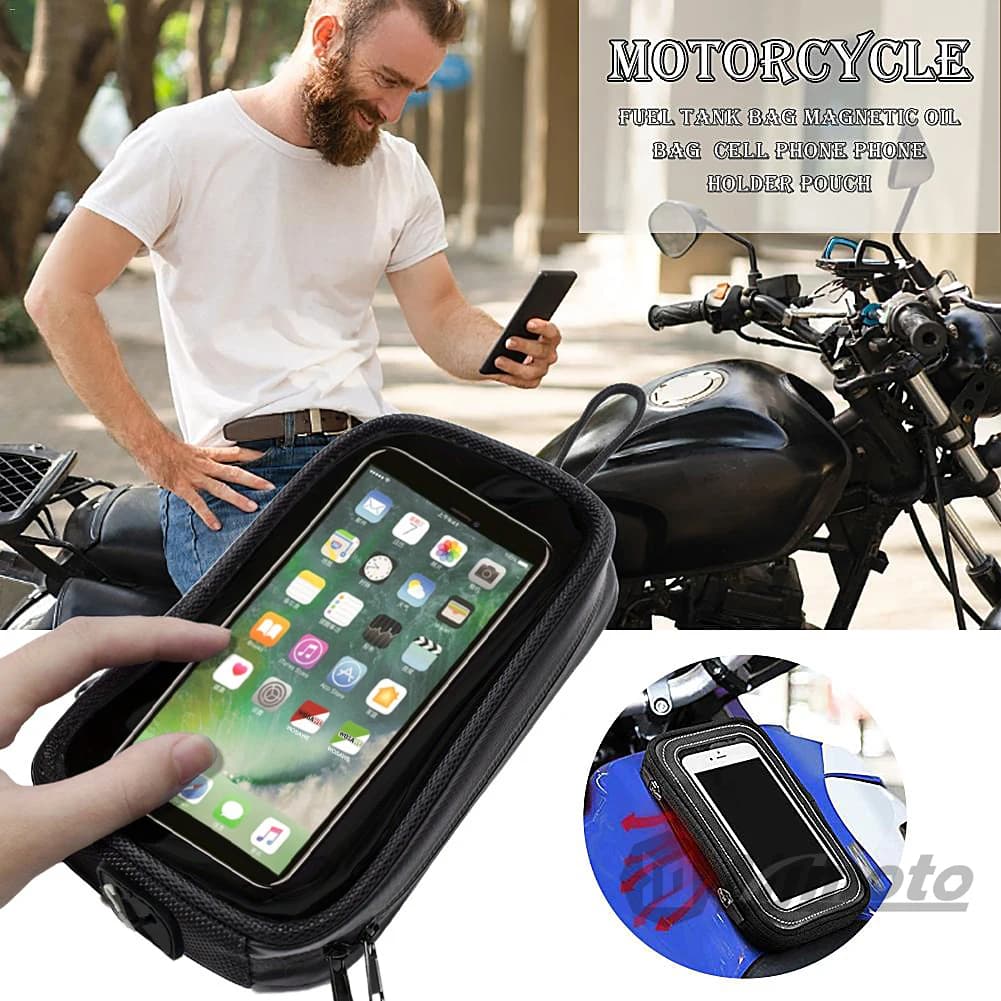 Sac de réservoir de carburant universel pour moto, sac Transparent magnétique pour réservoir de carb