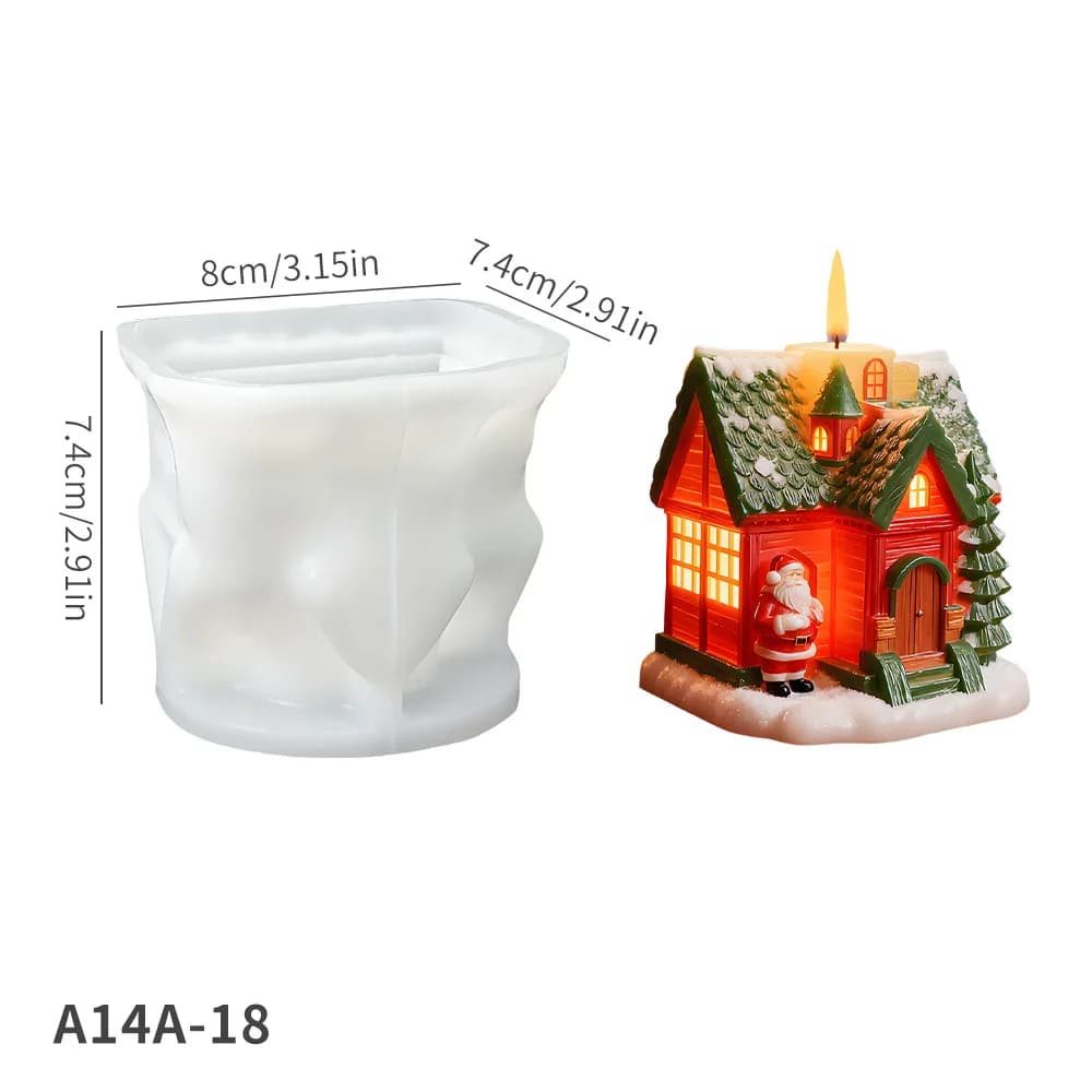 Moule à bougie de maison de noël, bricolage, paysage Miniature, chalet, décoration de maison, orneme