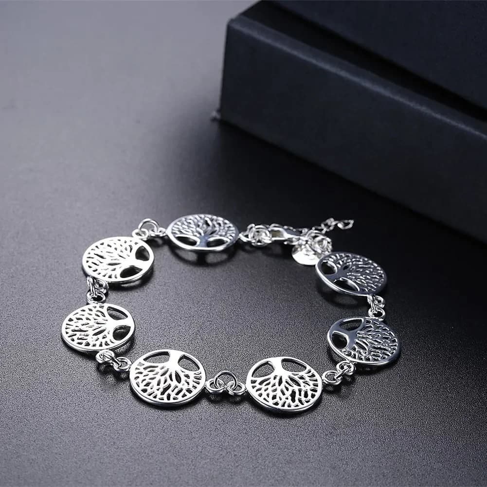 Nouveau Bracelet en argent Sterling 925 arbre de vie Bracelet pour femmes bijoux de fiançailles cade
