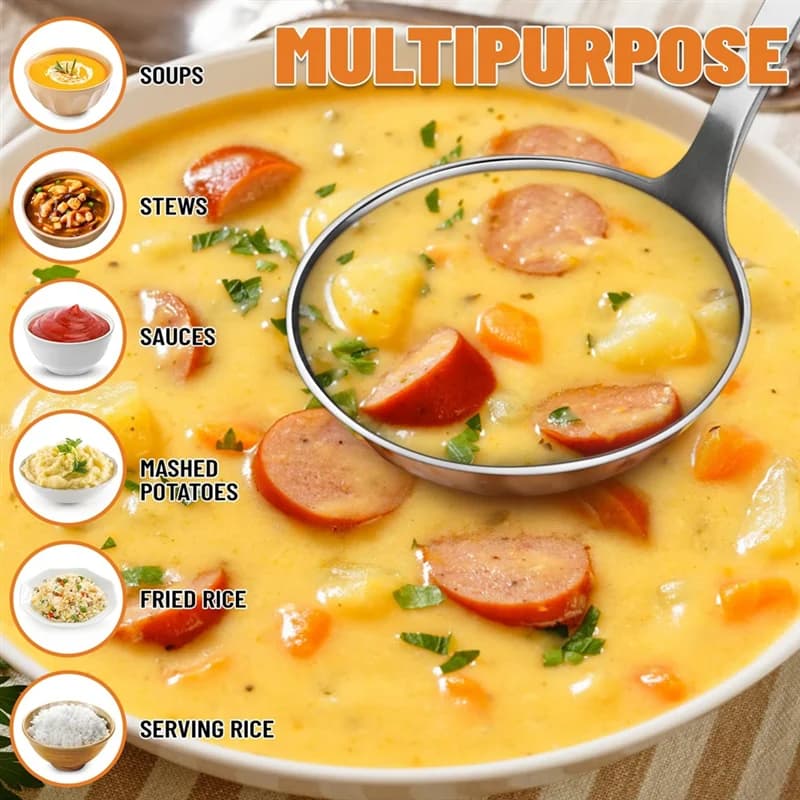 Louche à soupe BSEVB-2Pcs en acier inoxydable de haute qualité, pour servir et cuiller des soupes et