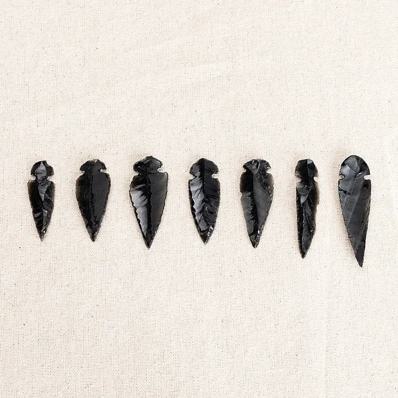 Quartz obsidienne en forme de flèche naturelle, 3 pièces, cristal d'esprit maléfique, décoration de 