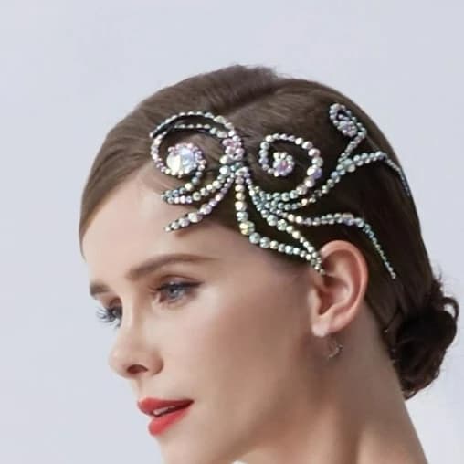 Couvre-chef en diamant pour concours de danse latine, pour adultes et enfants, accessoires de specta