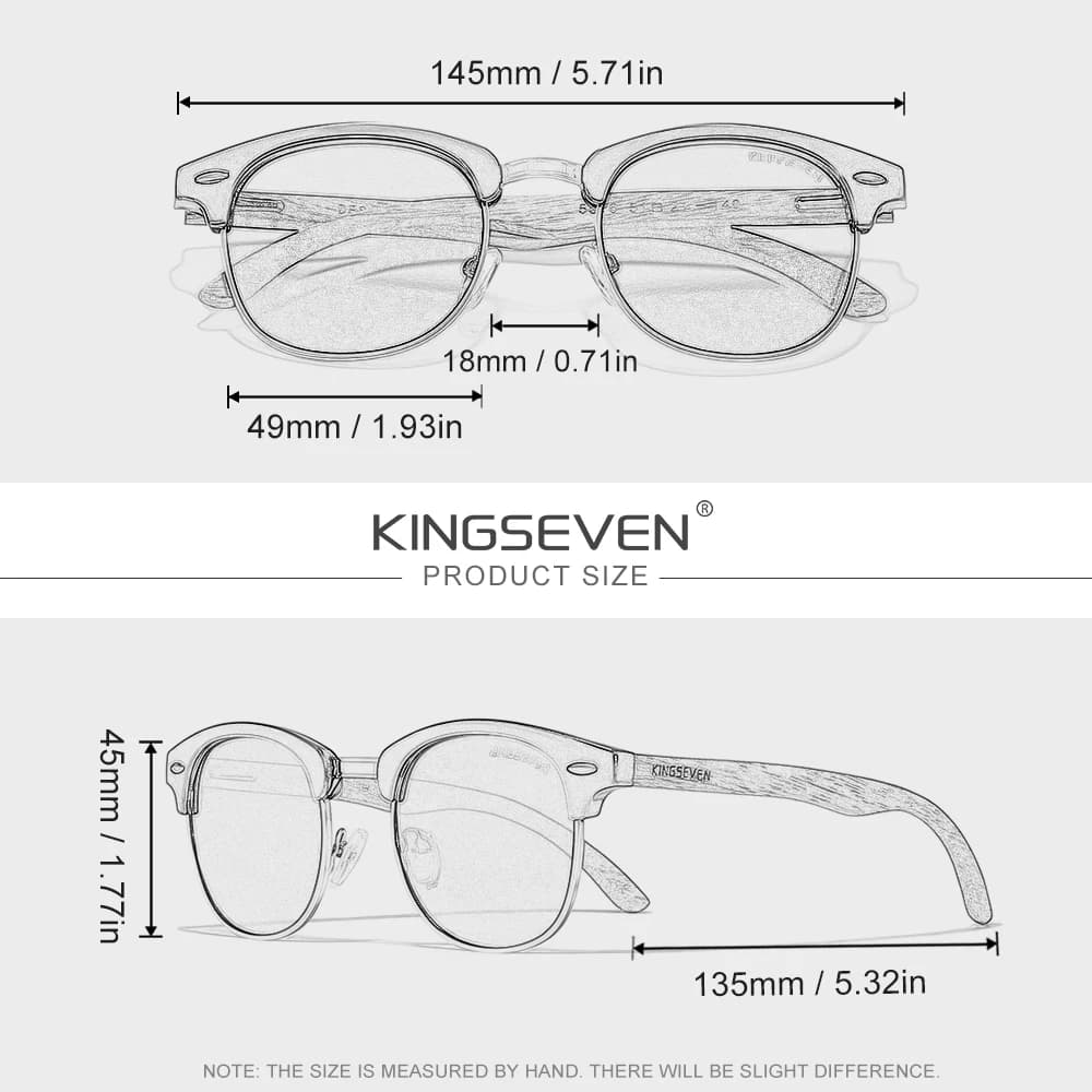 KINGSEVEN – lunettes de soleil rétro en noyer pour hommes et femmes, polarisées, faites à la main, P
