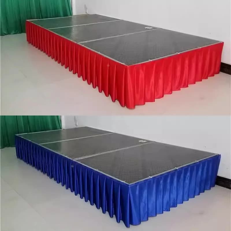 Jupe de Table plissée en Polyester, décoration pour fête de mariage, Banquet, anniversaire, nappe, c