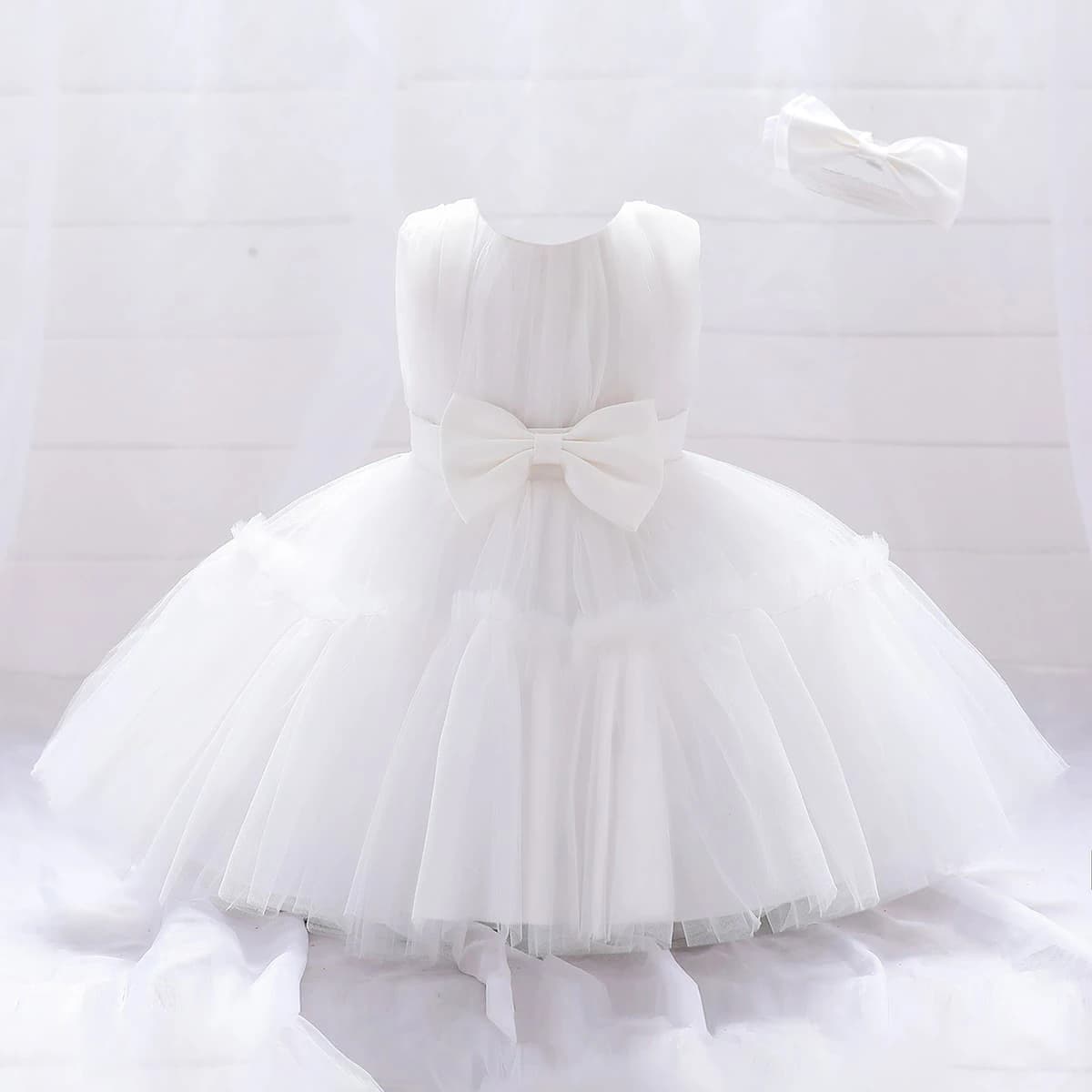 Robes de baptême pour bébés filles, tenue de princesse élégante pour fête de mariage, en Tulle, vête