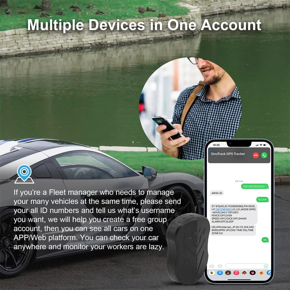 SinoTrack 4G 10000 mAh ST-905/ST-915 traceur GPS étanche localisateur de véhicule aimant batterie lo