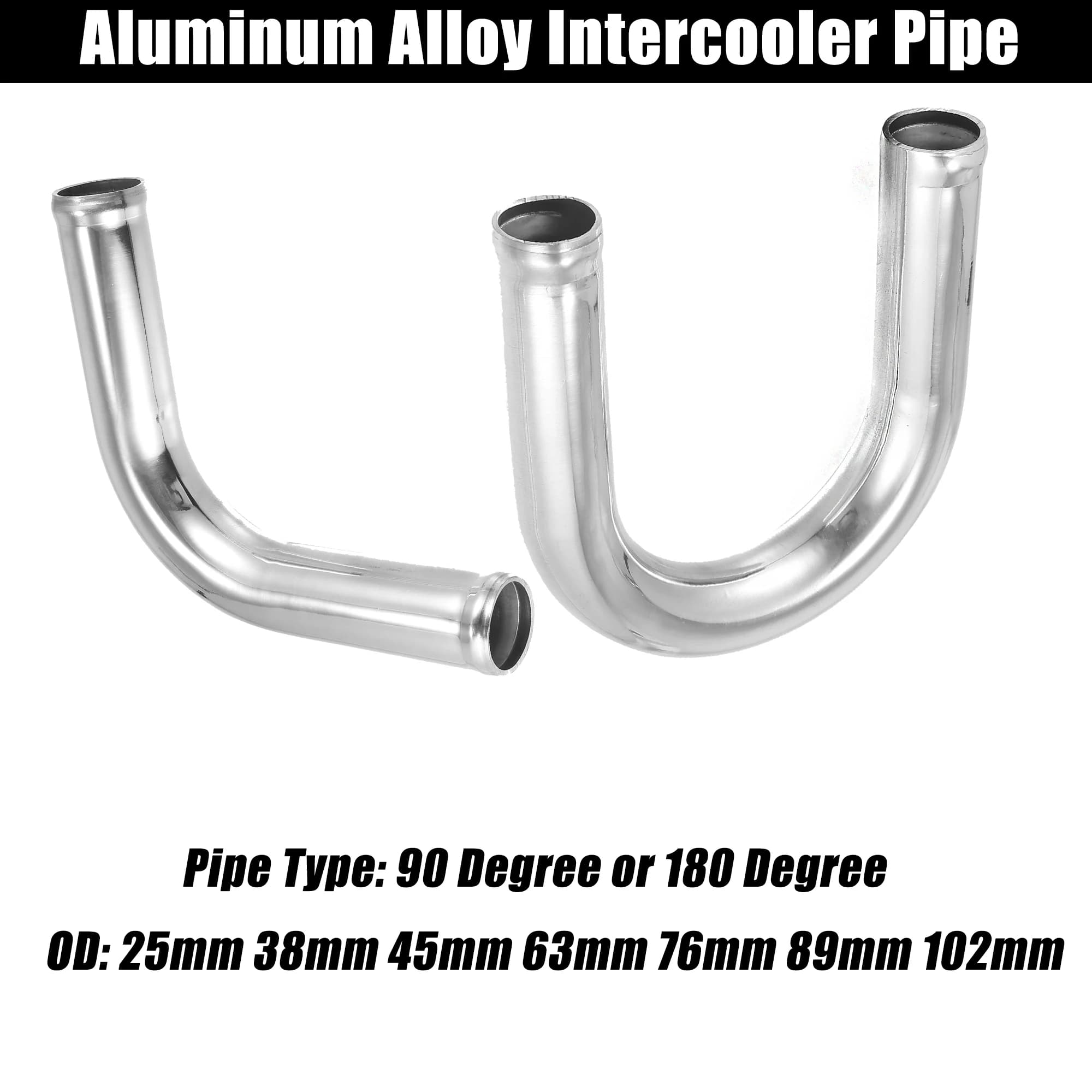 X Autohaux OD 25mm 38mm 45mm 63mm 76mm 102mm Tube en alliage d'aluminium 90 180 degrés tuyau de refr