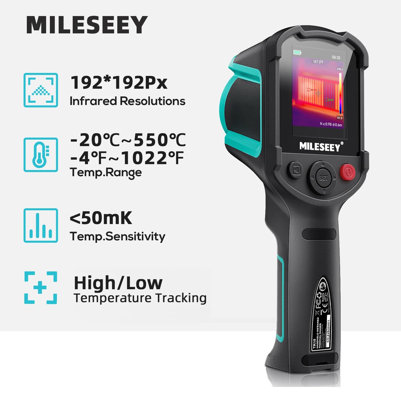 Caméra thermique infrarouge Mileseey TR10 pour la détection de fuites, caméra thermique portable pou