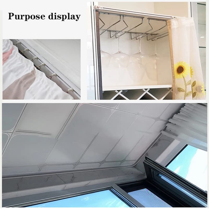Rail de rideau auto-adhésif solide sans poinçonnage, piste coulissante Nano silencieuse, accessoire 