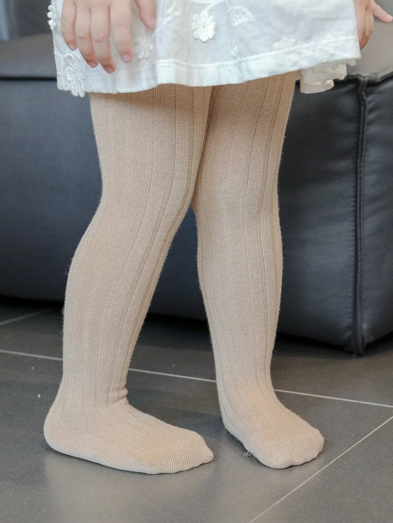 Collants 1 pièce pour bébé fille, basiques simples à rayures verticales, adaptés à la vie quotidienn