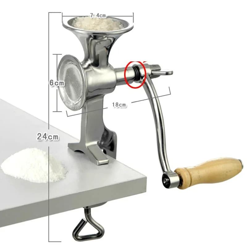 Moulin manuel ménager, en acier inoxydable, pour grains de soja, farine, café, céréales, blé, herbes