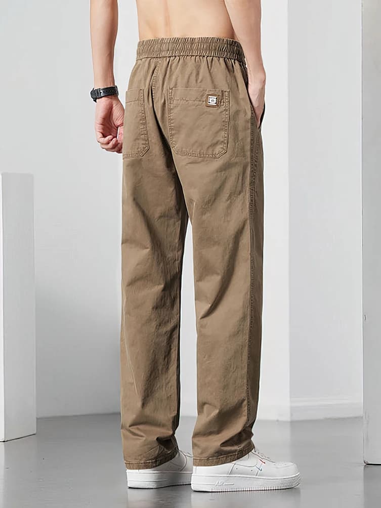 Pantalon Cargo droit décontracté pour hommes, jambe large, marron, Long, Cargo, travail d'affaires,