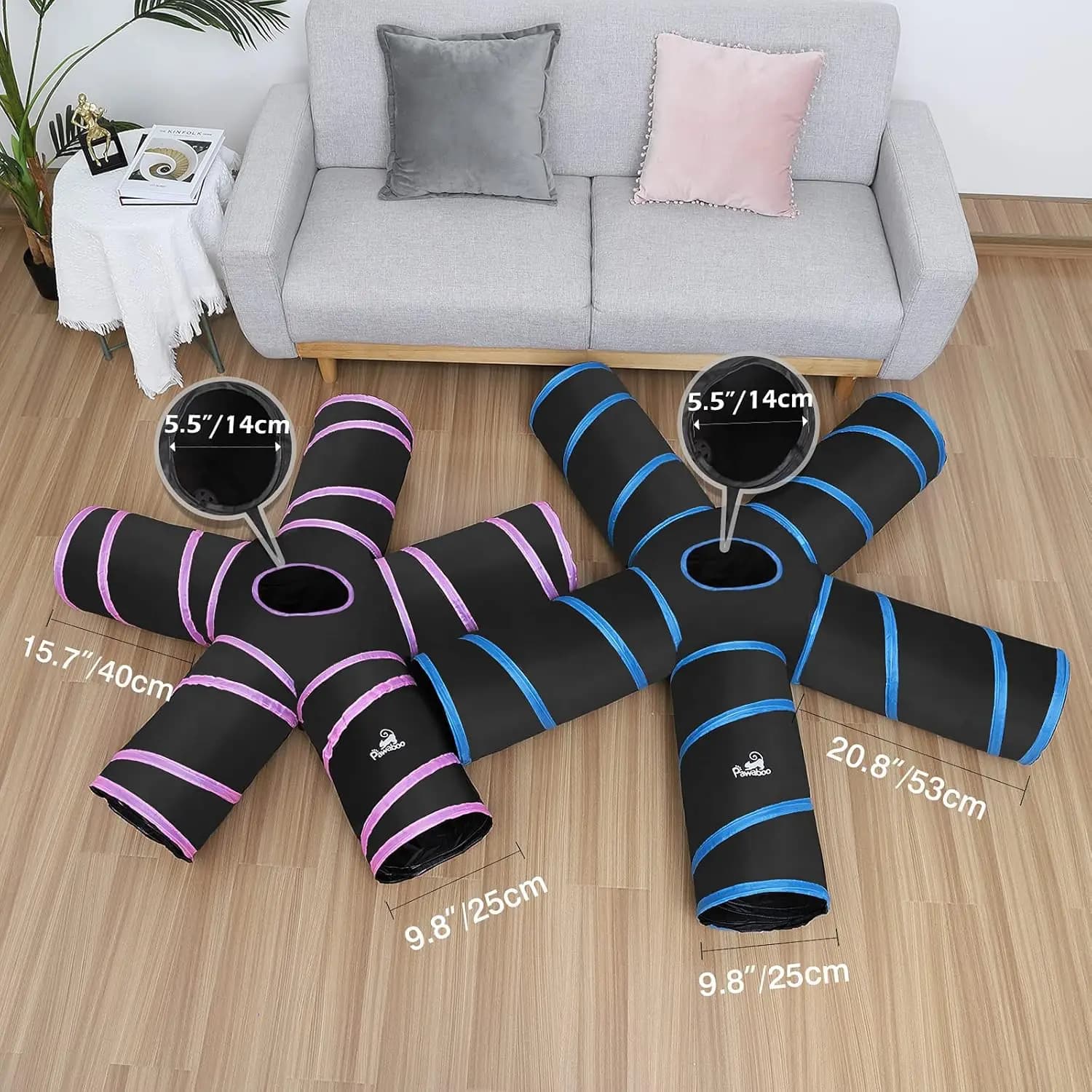 Pawaboo – jouets pour chats, Tube Tunnel pour chat, tente de jeu extensible et pliable, jouet intera