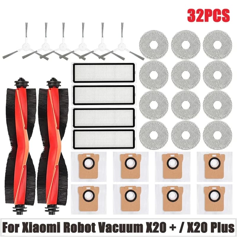 Pièces pour aspirateur Robot Xiaomi X20 + / X20 Plus, brosse latérale principale, filtre Hepa, sac à