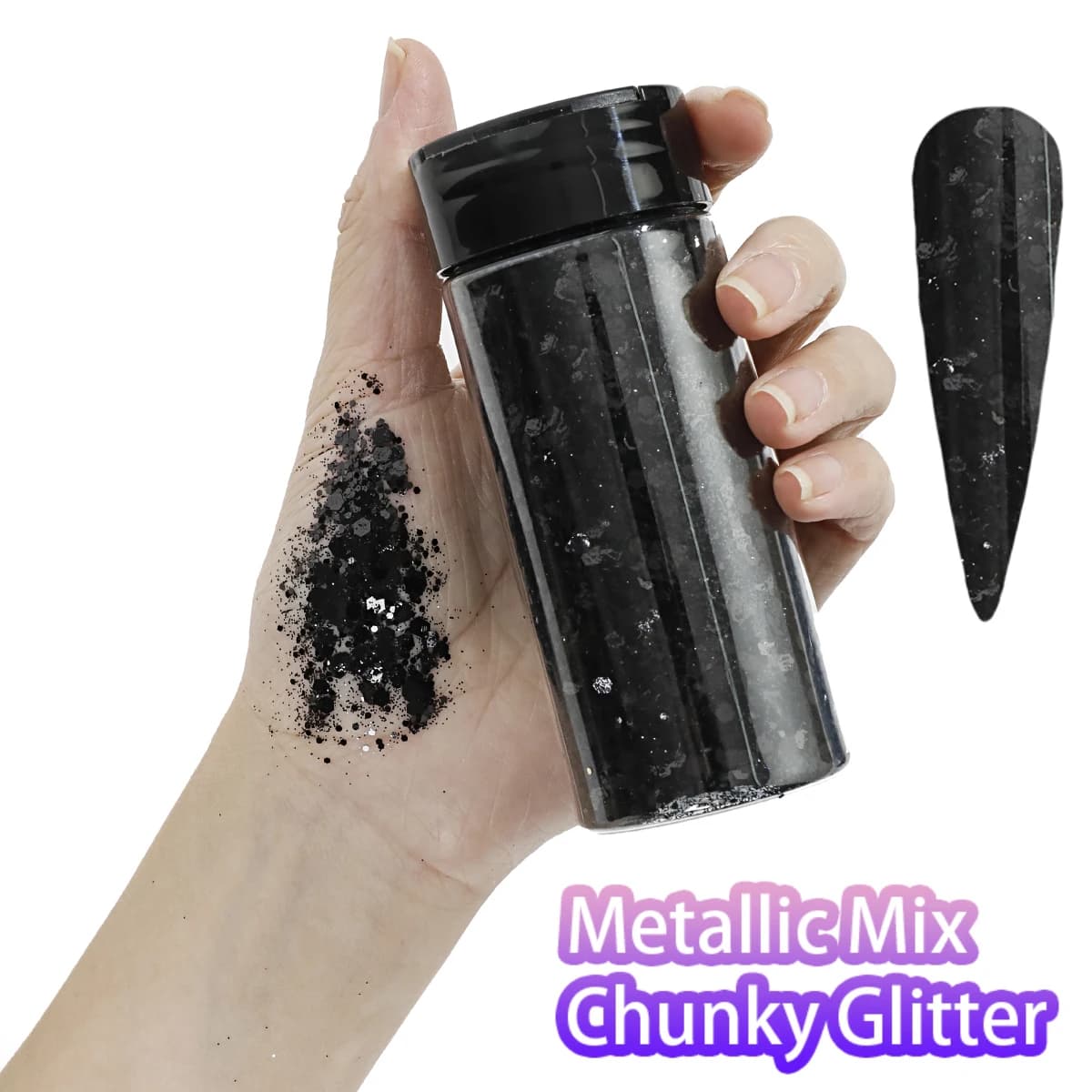 80g mélange métallique gros paillettes artisanat paillettes poudre mélangée grosses paillettes fines