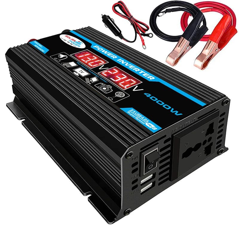 Convertisseur de courant pour voiture avec écran LED, 12V vers 220V/110V, 300W, adaptateur chargeur,