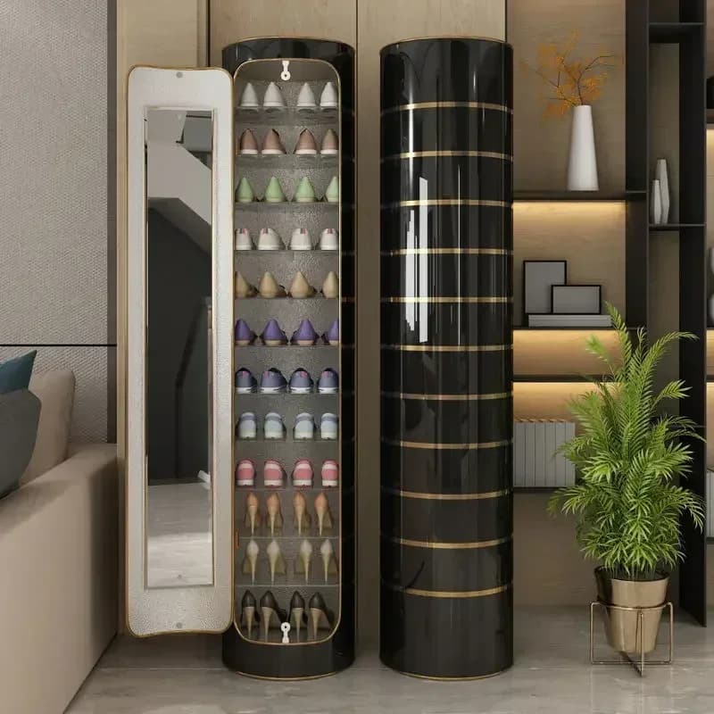 Meuble à Chaussures Rotatif Intelligent à l'Ozone de Haute Technologie, Rangement à 360 ° pour la Ma