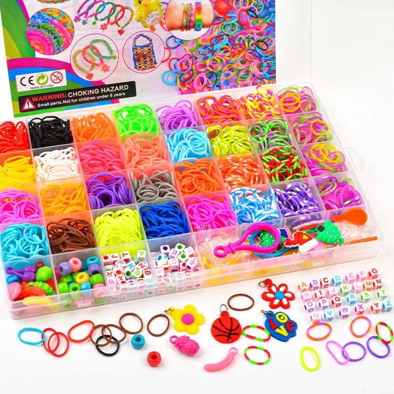 Ensemble de bandes de métier à tisser colorées créatives, Kit de fabrication de bracelets arc-en-cie