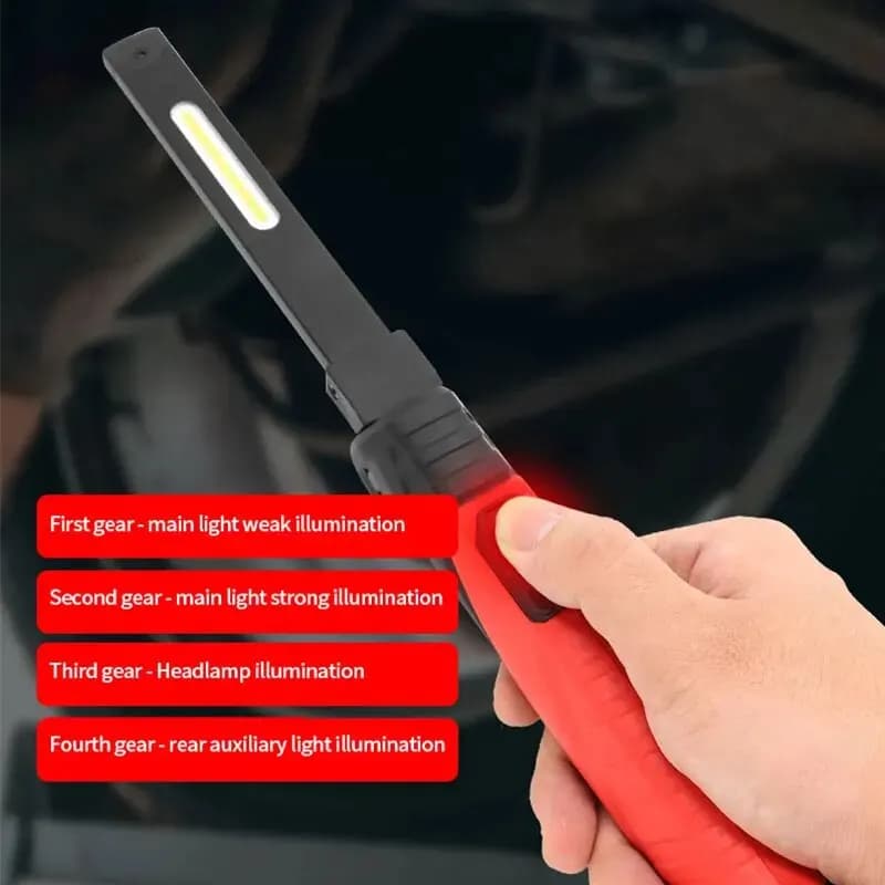 Lampe de travail COB haute luminosité, lampe de réparation de voiture multi-surface pliante, camping