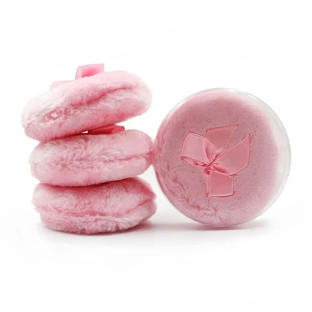 Houppette de poudre en velours pour le visage et le corps, ultra douce, lavable et réutilisable, out