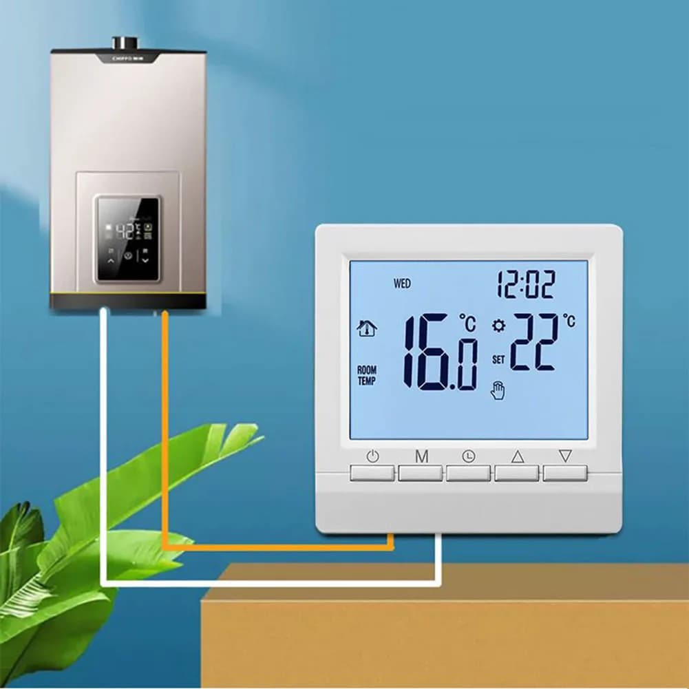 Thermostat numérique pour chaudière à gaz, batterie Programmable, régulateur de température de chauf