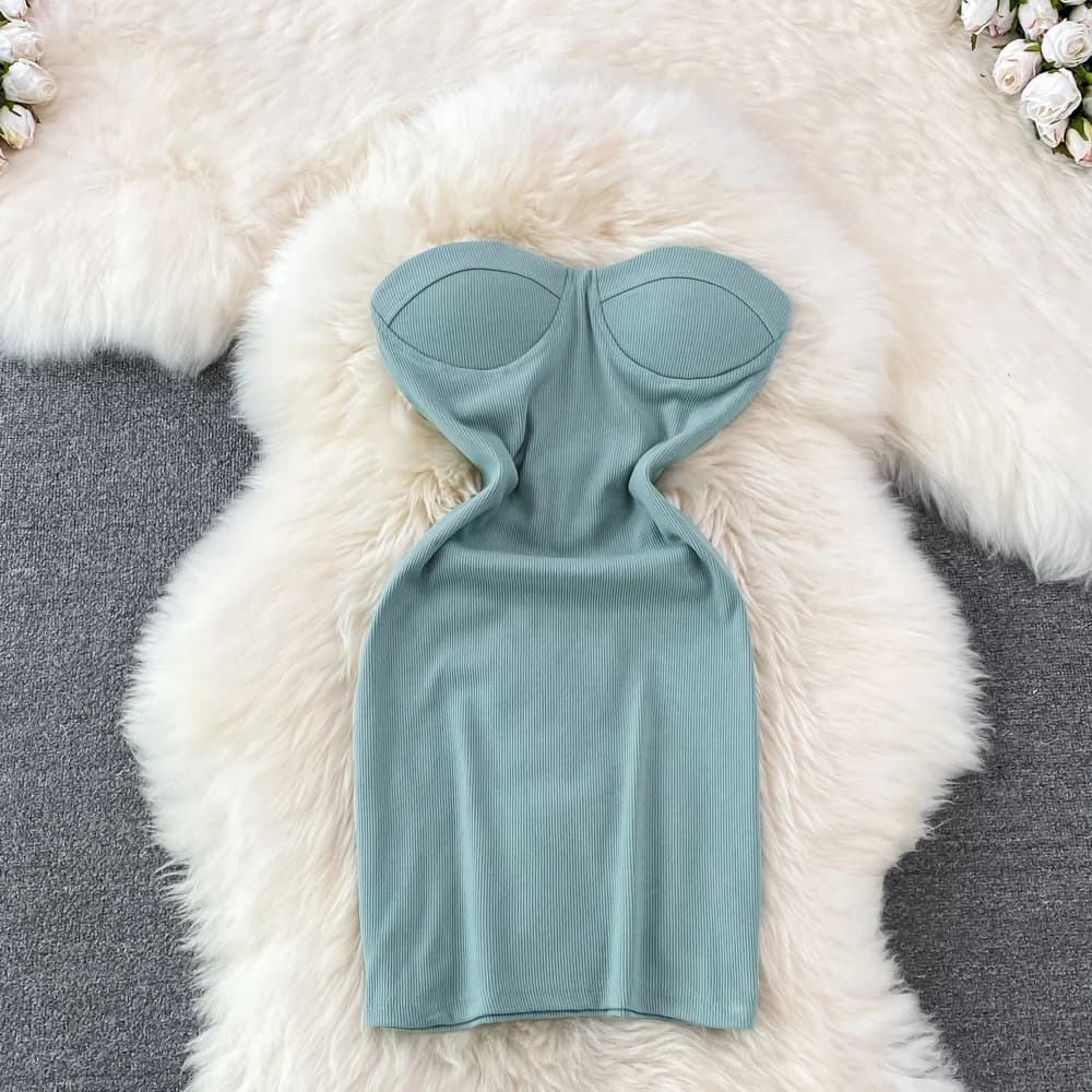 Robe bustier tubulaire sans bretelles, épaules dénudées, Sexy, moulante, Club de fête, élégante, ann