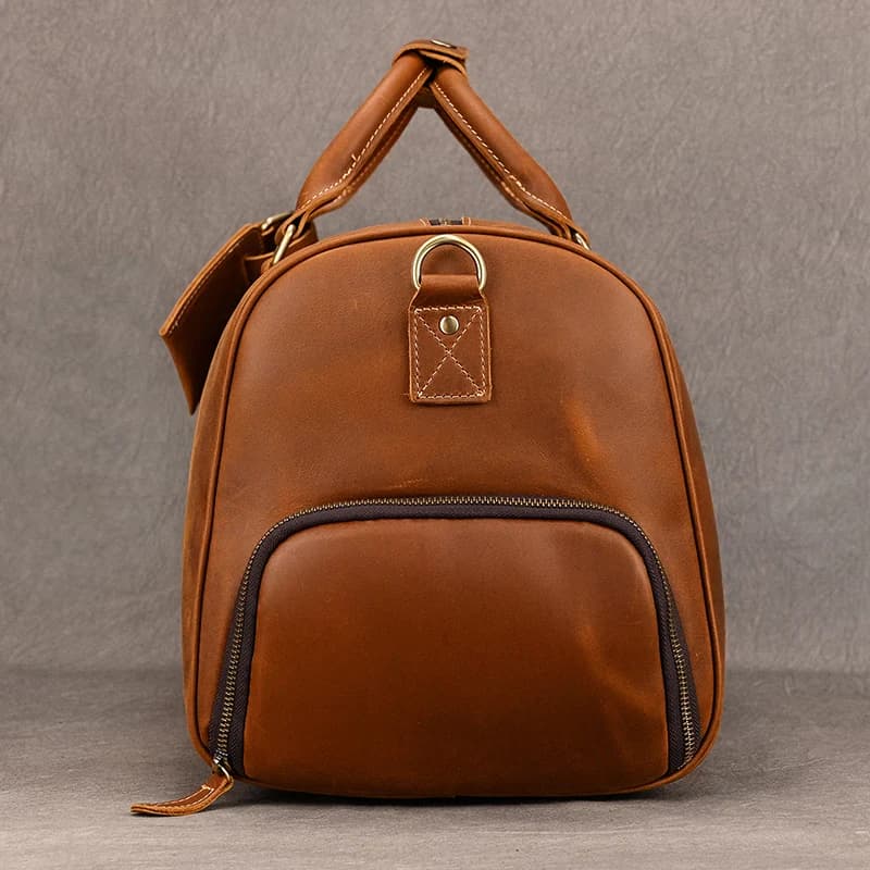 Sac de voyage en cuir de vachette de haute qualité pour homme, sac de week-end en cuir véritable pou