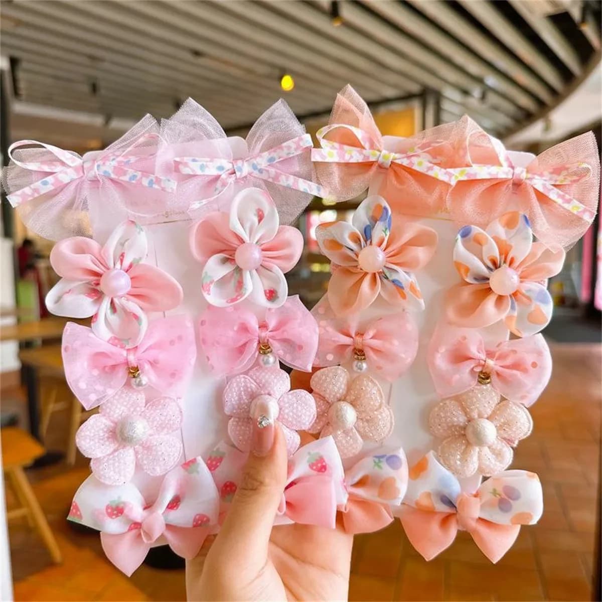 Pinces à cheveux en dentelle pour bébé, 10 pièces/ensemble, nœuds mignons, fleur, épingles à cheveux