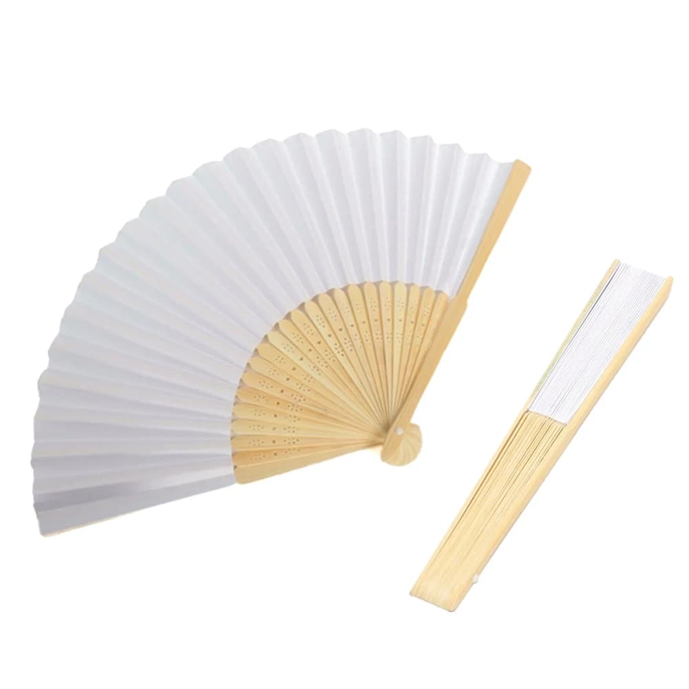 Éventail pliant en papier bambou pour adultes et enfants, pratique de la calligraphie et de la peint