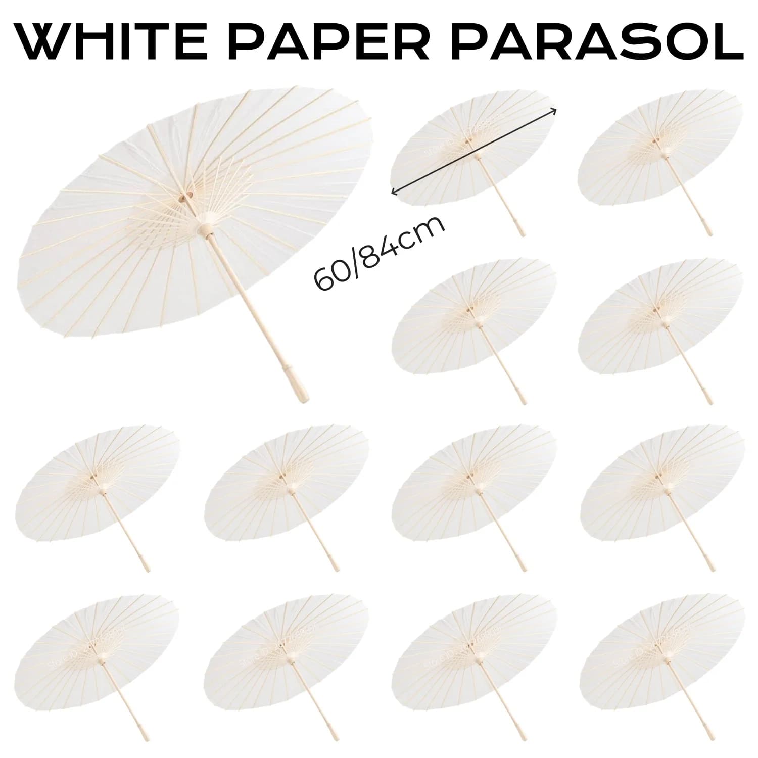 Parasol en papier pour mariage, 5/12/16 pièces, 60/80cm, parapluies blancs pour centres de table de 