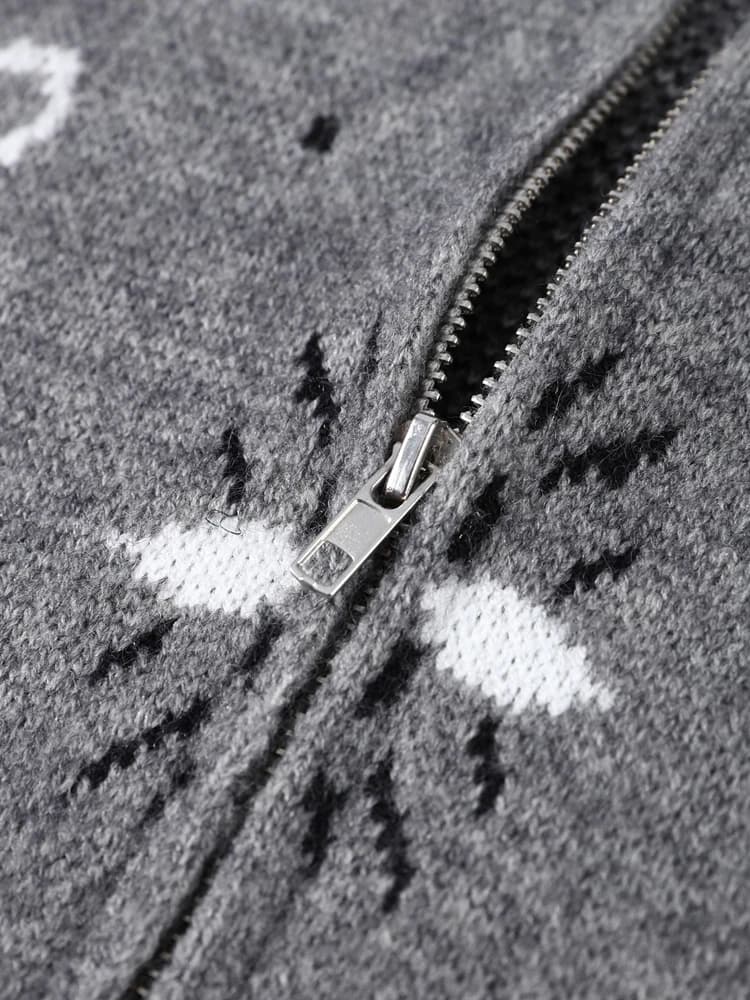 Cardigan Jacquard décontracté pour femmes, ample, col montant, poches zippées, pull assorti avec tou