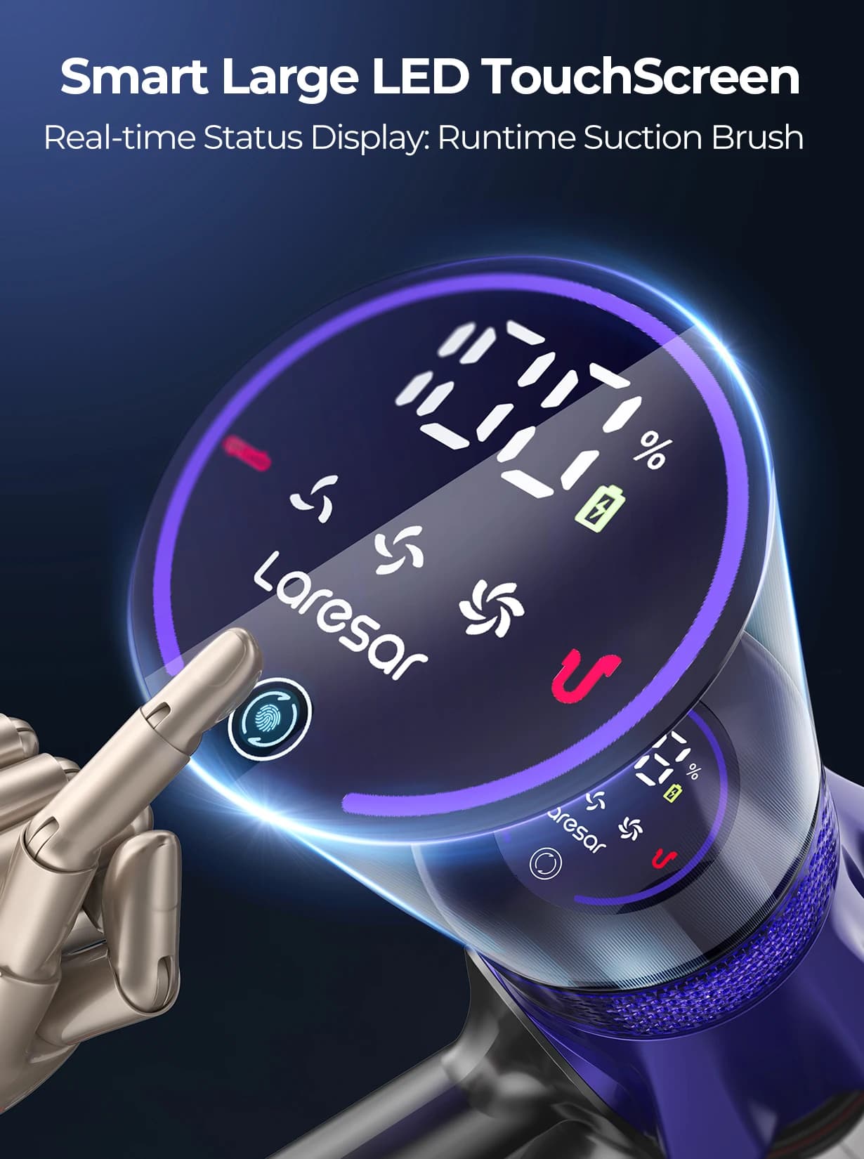 Aspirateur sans fil Laresar V7, 500W, puissance d'aspiration 50KPA, déterminer les appareils ménager